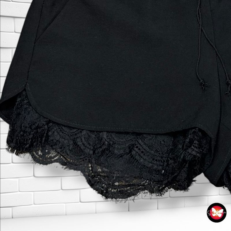 Short de noche con encaje MANGO color Negro Talla XS