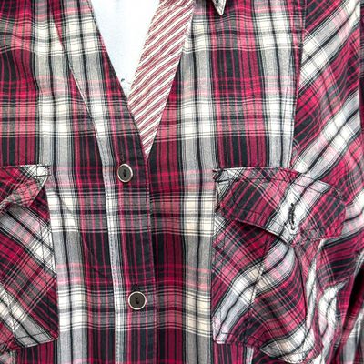 **HOY** Camisa de cuadros SONJA BLANK color Negro, blanco y rojo Talla 46