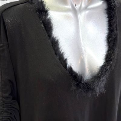 **HOY** Blusa de noche con pelito JEAN MARC PHILIPPE color Negro Talla 5XL