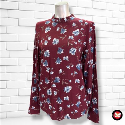 **HOY** Blusa de manga larga de flores ICHI color Granate y varios Talla 34