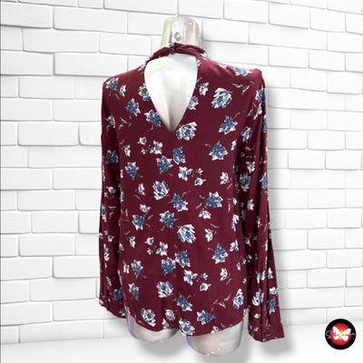 **HOY** Blusa de manga larga de flores ICHI color Granate y varios Talla 34