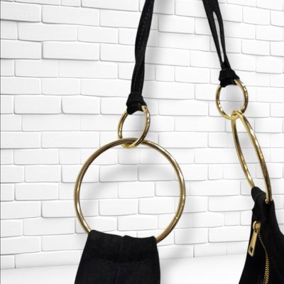 **HOY** Bolso de hombro de ante  color Negro Talla GRANDE