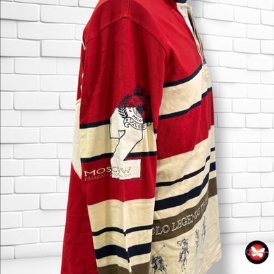**HOY** Polo de manga larga VAN SANTEN &amp; VAN SANTEN color Rojo, crema y azul marino Talla Hombre L