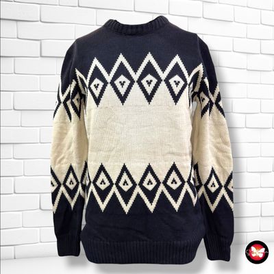 **HOY** Jersey F&amp;K color Azul marino y crema Talla Hombre XL (pequeña)