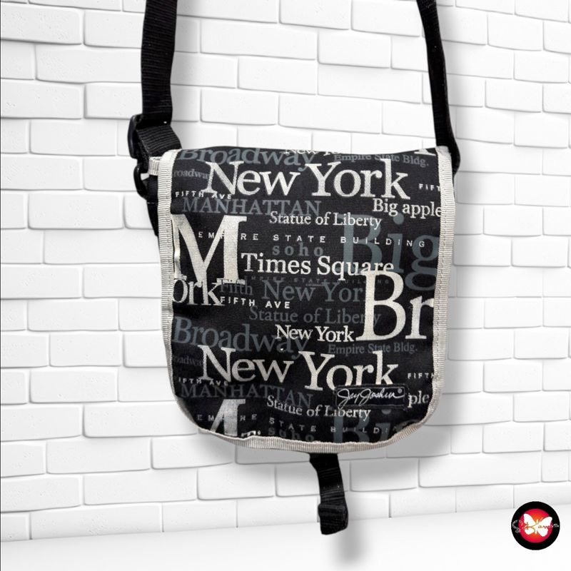 Bolso bandolera de tela  color Negro Talla PEQUEÑO