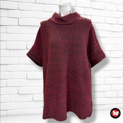 **HOY** Jersey de manga corta y cuello alto  color Rojo y negro Talla ÚNICA GRANDE