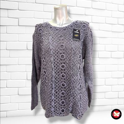**HOY** Jersey de manga larga con ganchillo  color Morado Talla L