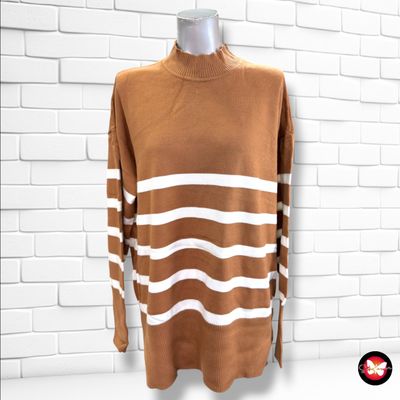 **HOY** Jersey de manga larga de rayas JANINA color Marrón y blanco Talla L