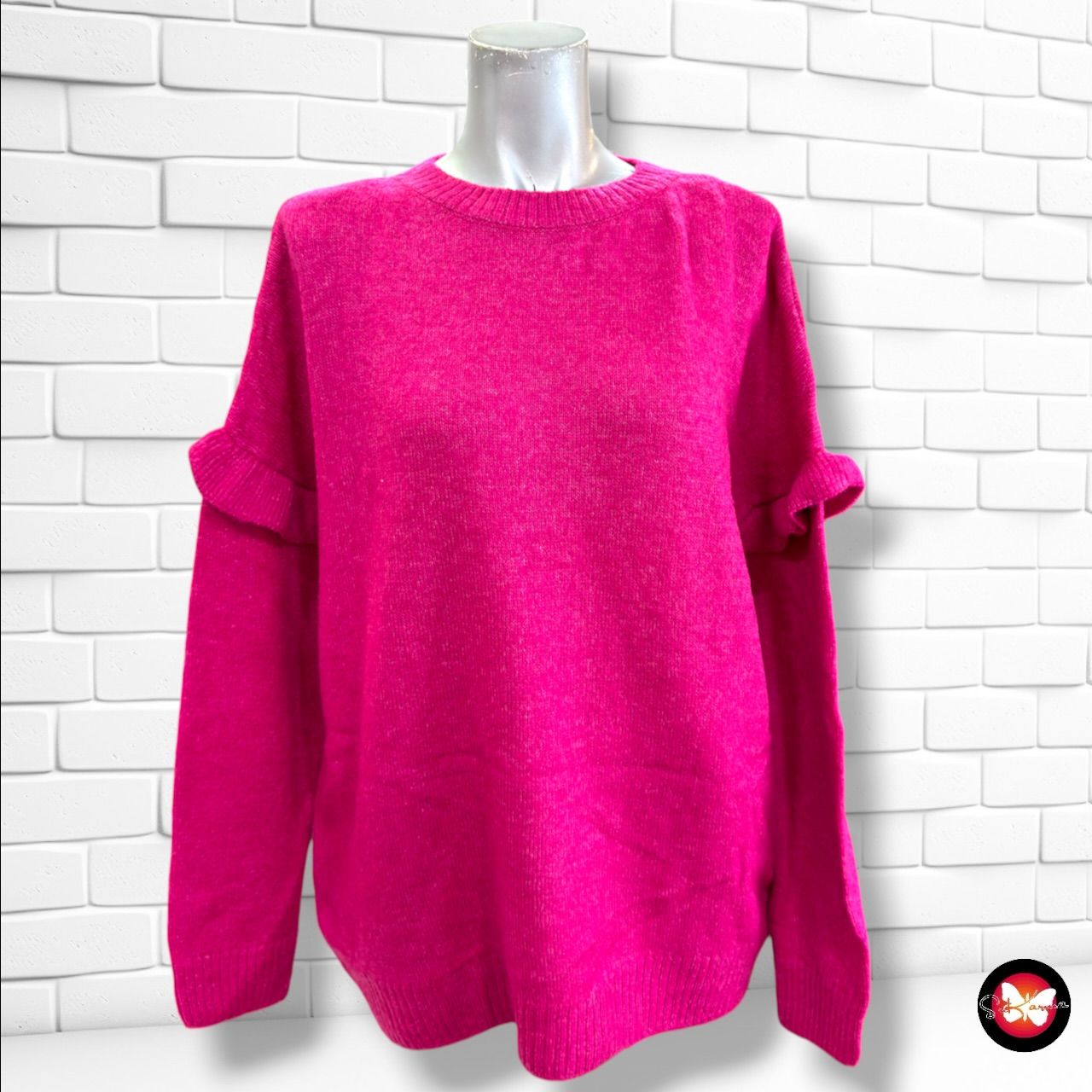 **HOY** Jersey de manga larga con volante YESSICA color Fresa Talla M
