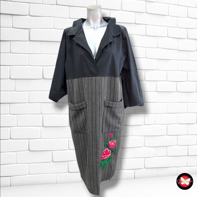**HOY** Vestido de media manga JEAN LOUIS PARIS color Negro y gris Talla L