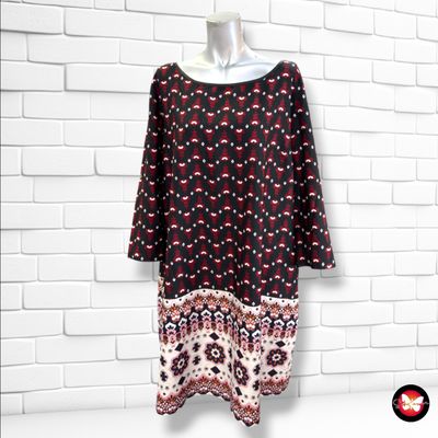 **HOY** Vestido de media manga color Negro, blanco y rojo Talla XXL
