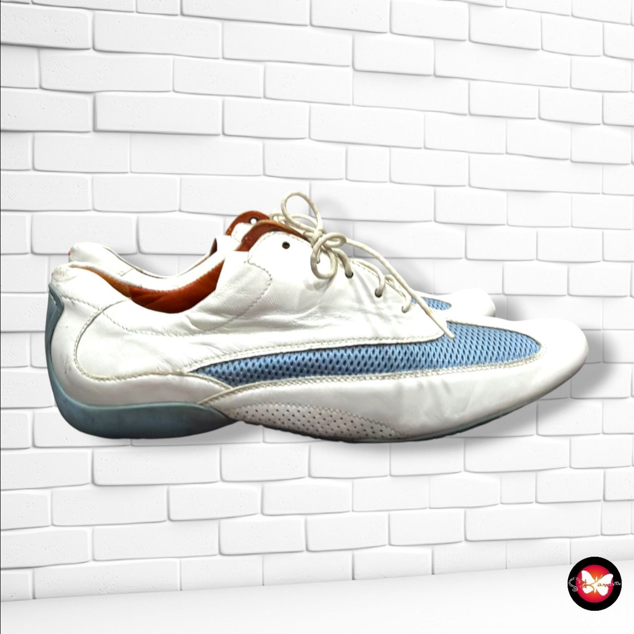 **HOY** Zapatillas de piel LLOYD color Blanco y celeste Talla Calzado 41