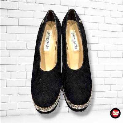 **HOY** Zapatos de tacón con plataforma PIERRE CARDIN color Negro y animal print Talla Calzado 39