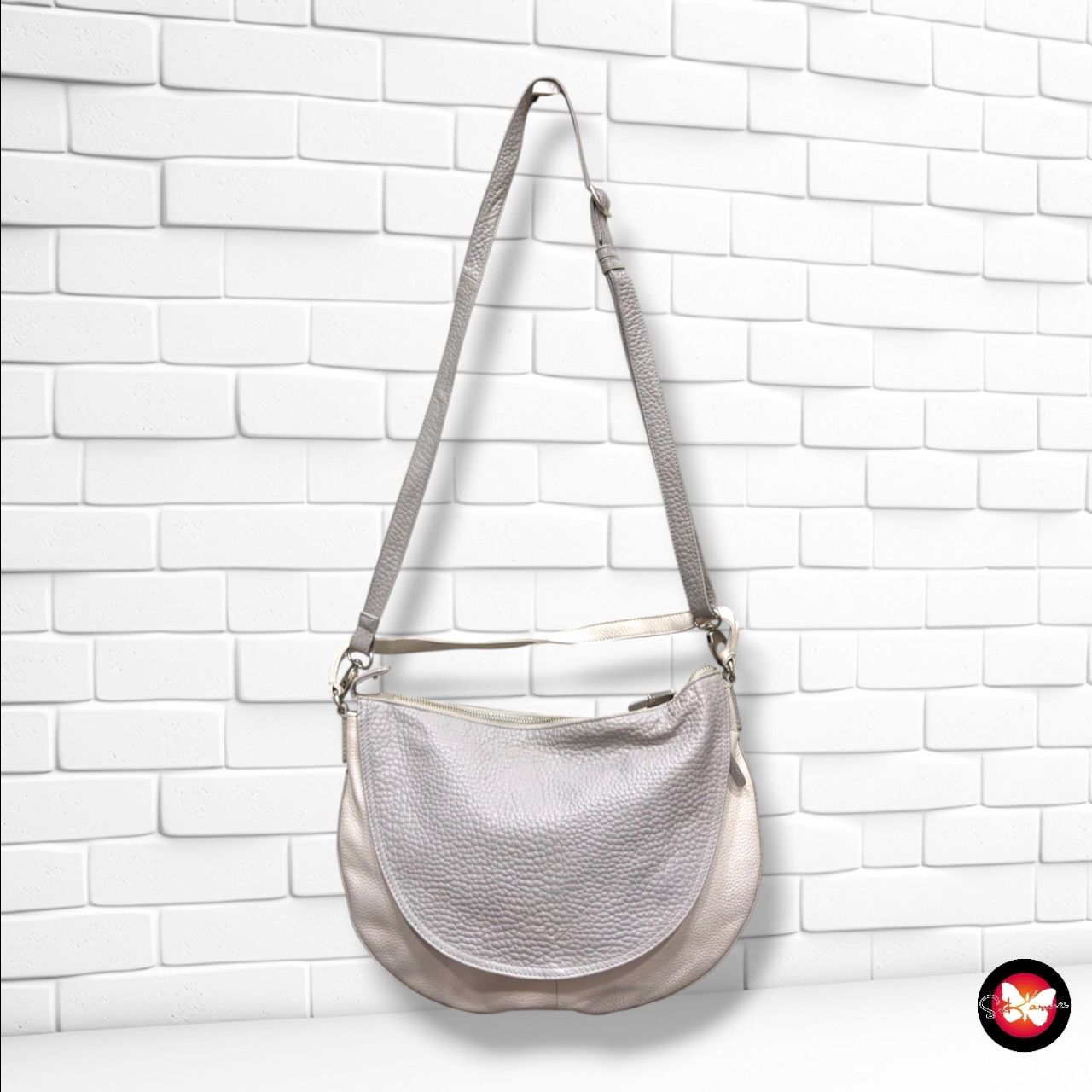 **HOY** Bolso bandolera  color Gris y blanco Talla GRANDE