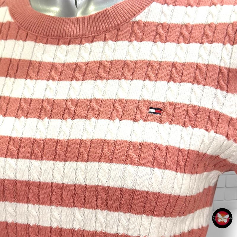 **HOY** Jersey de manga corta TOMMY HILFIGER color Rosa y blanco Talla XS
