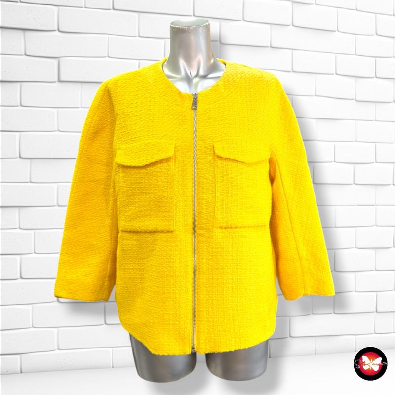 **HOY** Chaqueta tweed H&amp;M color Amarillo Talla 42