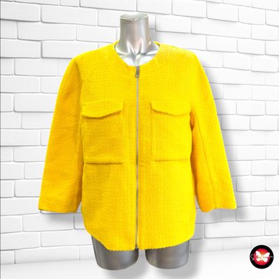 **HOY** Chaqueta tweed H&amp;M color Amarillo Talla 42