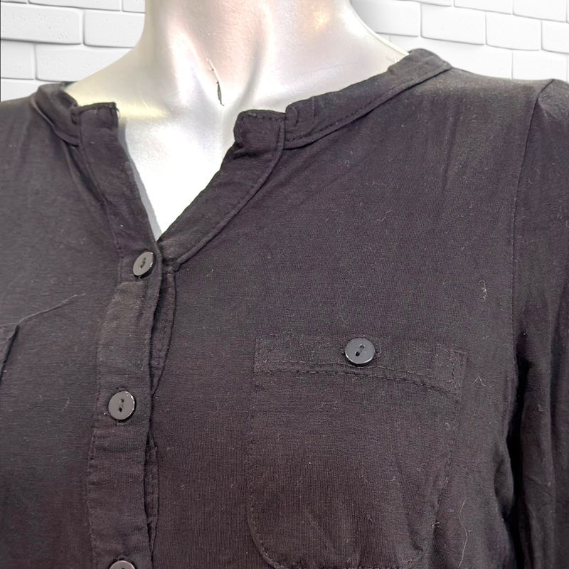 **HOY** Camiseta de manga larga con botóncitos BLUE MOTION color Negro Talla M