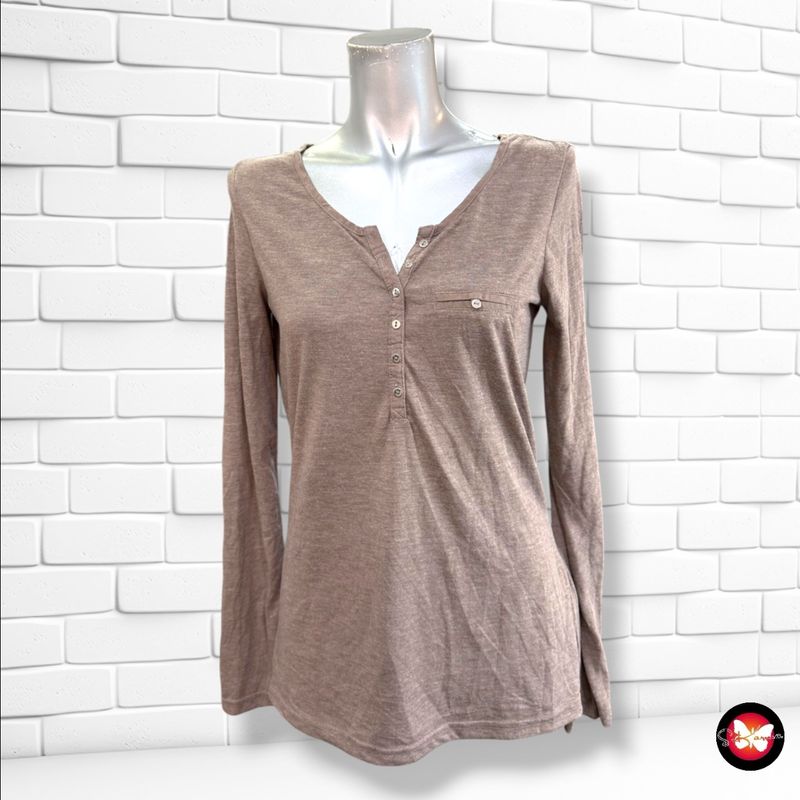 **HOY** Camiseta de manga larga con botóncitos JANINA color Habano Talla 38