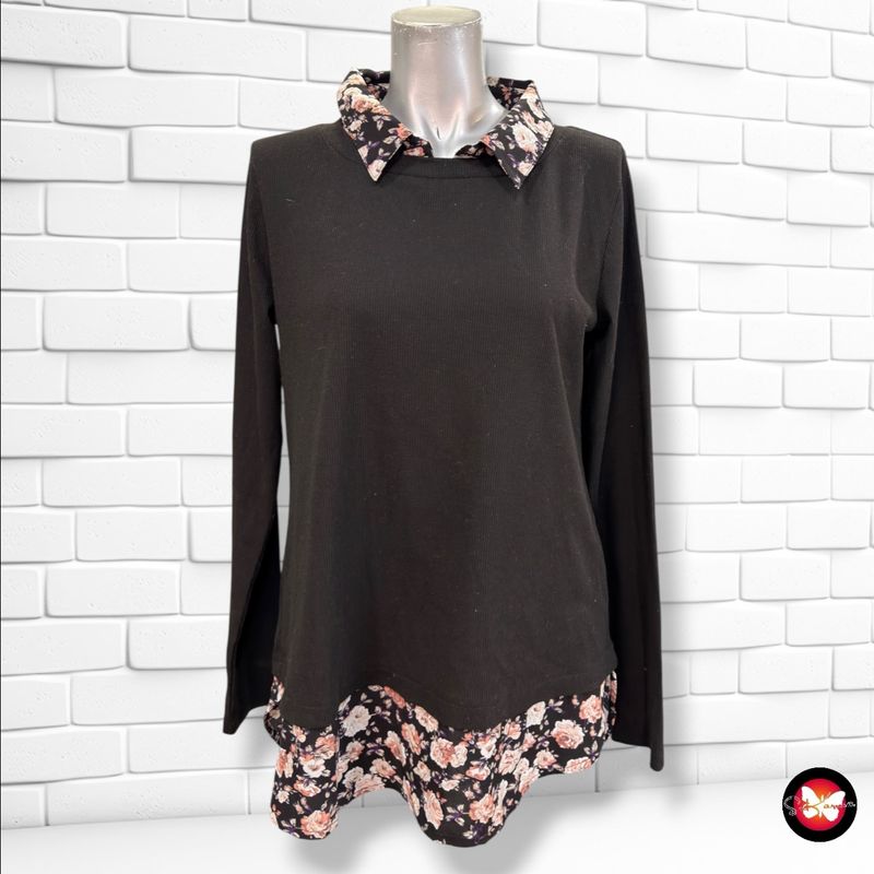 **HOY** Camiseta de manga larga con bajo camisa Y2 color Negro y varios Talla M