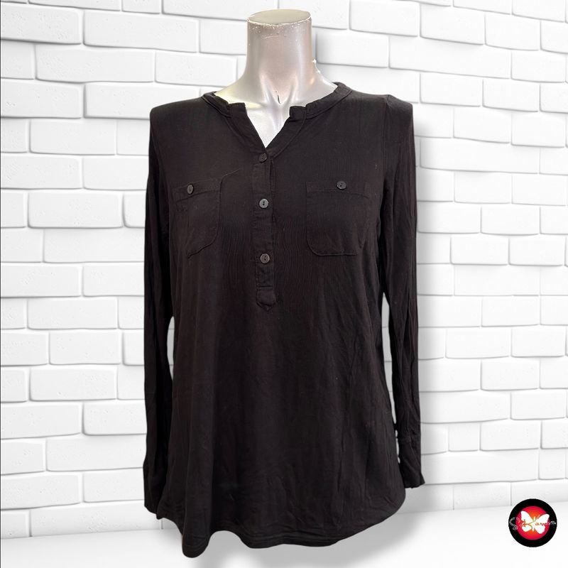 **HOY** Camiseta de manga larga con botóncitos BLUE MOTION color Negro Talla M