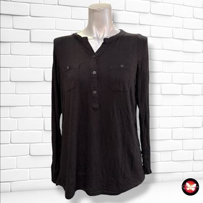 **HOY** Camiseta de manga larga con botóncitos BLUE MOTION color Negro Talla M