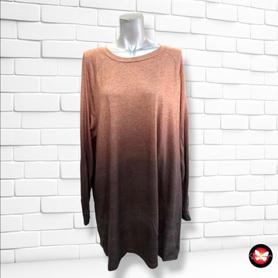 **HOY** Camiseta de manga larga degradé SHEIN CURVE color Marrón Talla 2XL