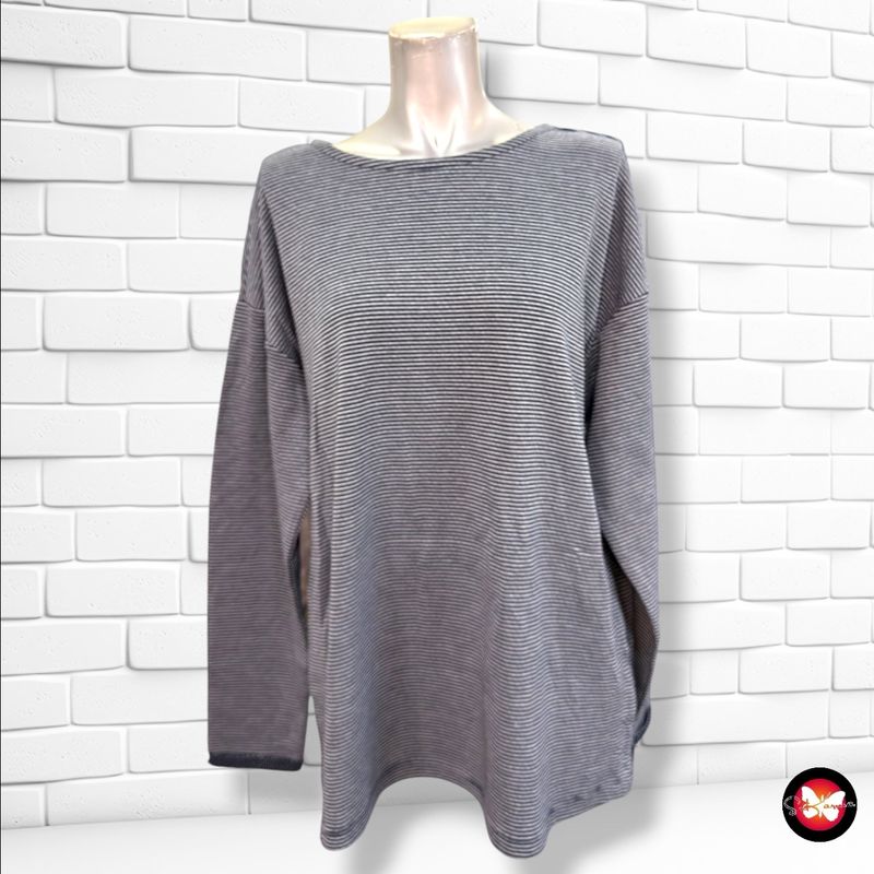 **HOY** Sudadera finita de rayitas  color Azul marino y blanco Talla XL