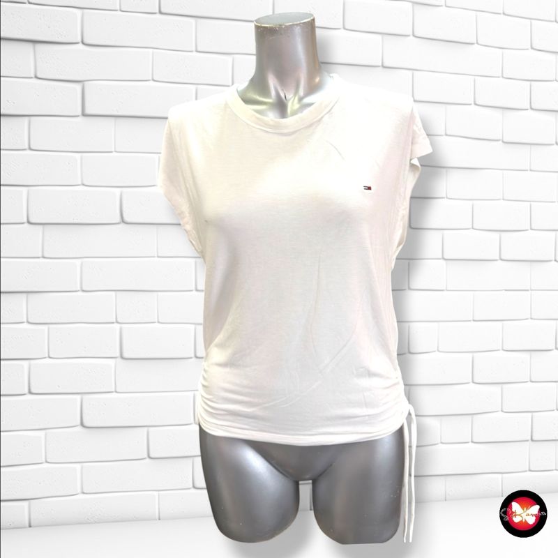 **HOY** Camiseta de manga corta con drapeado TOMMY HILFIGER color Blanco Talla M (pequeña)