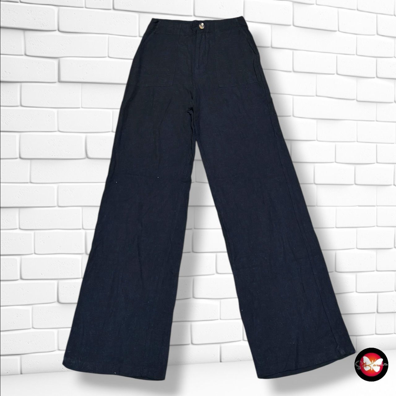 **HOY** Pantalón ancho de pierna TIFFOSI color Negro Talla M