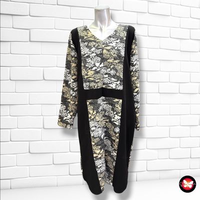 **HOY** Vestido de punto color Blanco, negro y dorado Talla XXL