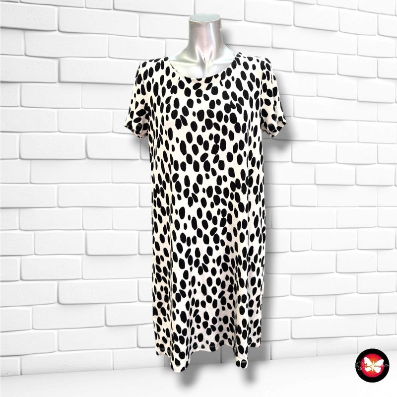 **HOY** Vestido de entretiempo de manga corta H&amp;M color Blanco y negro Talla M