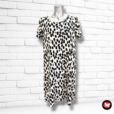 **HOY** Vestido de entretiempo de manga corta H&M color Blanco y negro Talla M