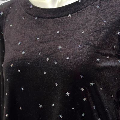 **HOY** Vestido de noche de terciopelo con estrellitas GAP color Negro Talla 14-16 años