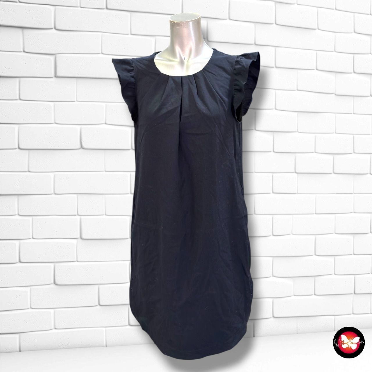 **HOY** Vestido con mangas de volante ZARA color Azul marino Talla S