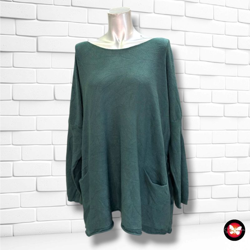 **HOY** Jersey de manga larga con bolsillos  color Verde Talla ÚNICA GRANDE