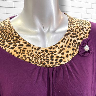 **HOY** Vestido de manga larga ALBUKE color Violeta y animal print Talla L