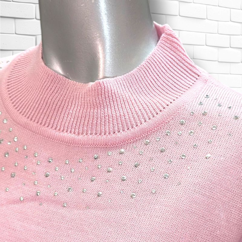 **HOY** Jersey de manga larga con brillito  color Rosa Talla 42