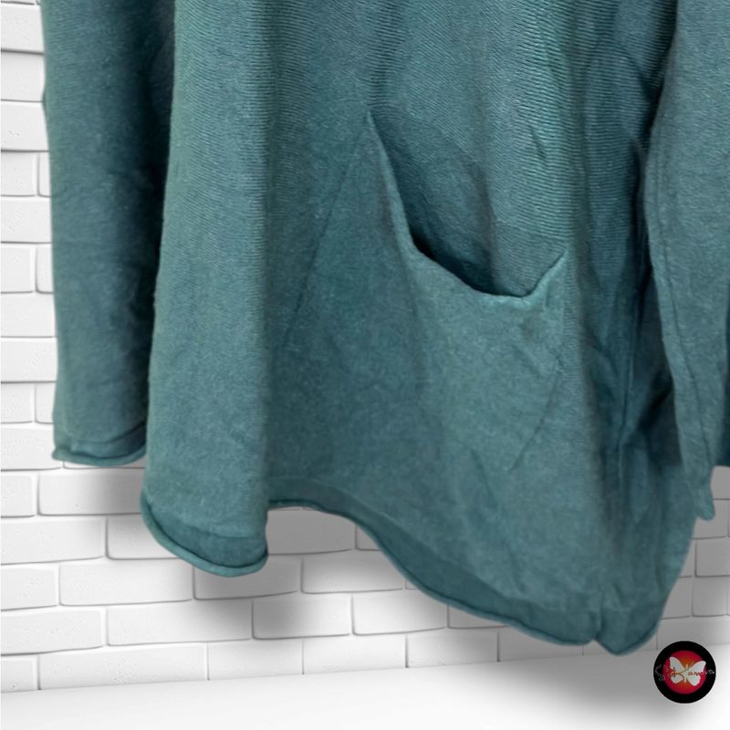**HOY** Jersey de manga larga con bolsillos  color Verde Talla ÚNICA GRANDE