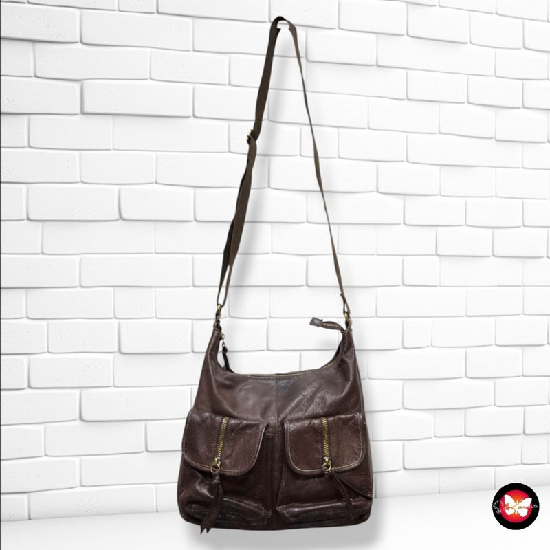 **HOY** Bolso bandolera de piel C&amp;A color Marrón Talla MEDIANO