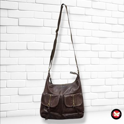 **HOY** Bolso bandolera de piel C&amp;A color Marrón Talla MEDIANO