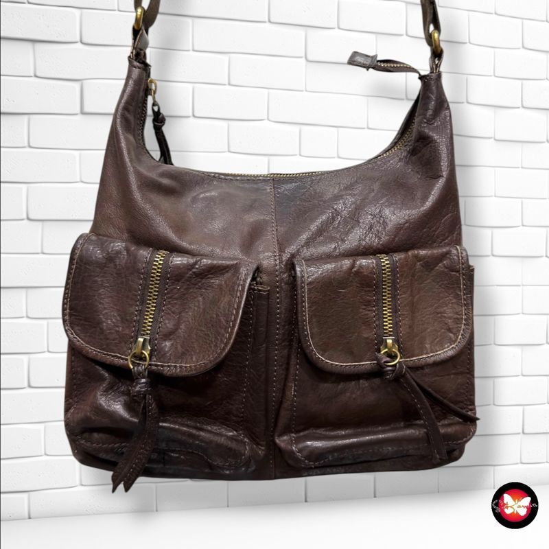 **HOY** Bolso bandolera de piel C&amp;A color Marrón Talla MEDIANO