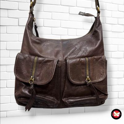 **HOY** Bolso bandolera de piel C&amp;A color Marrón Talla MEDIANO