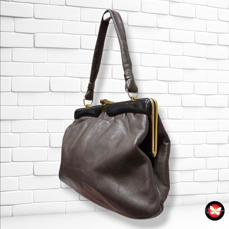 **HOY** Bolso de mano vintage de piel  color Marrón Talla PEQUEÑO