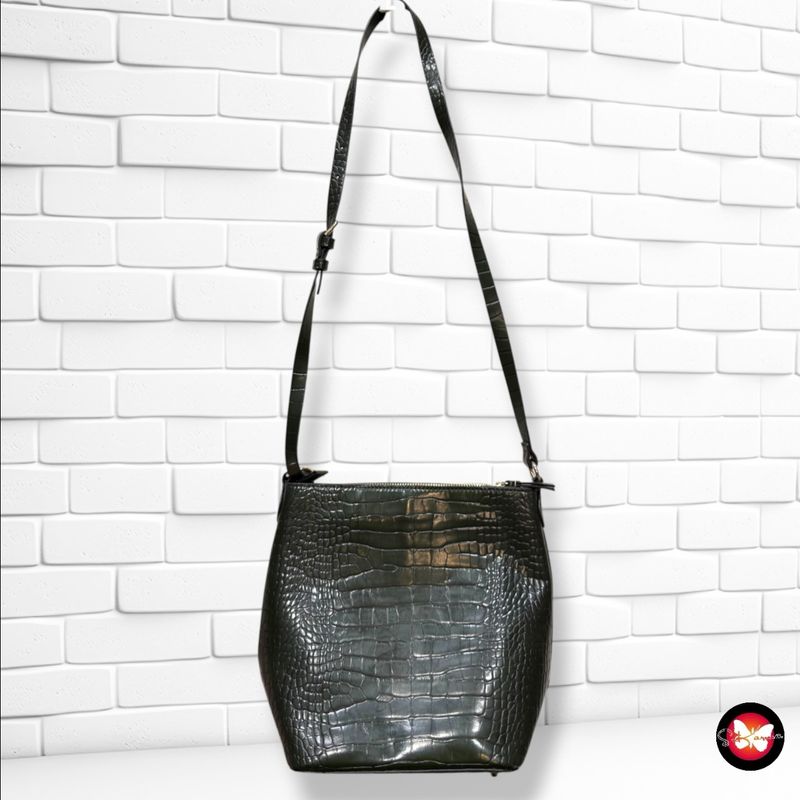 **HOY** Bolso bandolera efecto cocodrilo  color Verde Talla MEDIANO