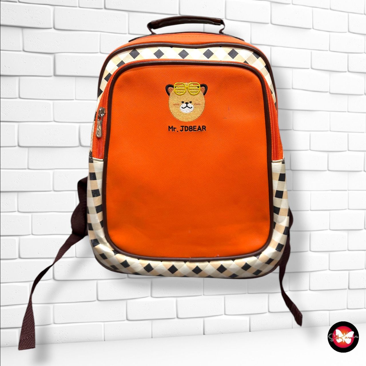 **HOY** Mochila infantil  color Marrón, naranja y crema Talla PEQUEÑO