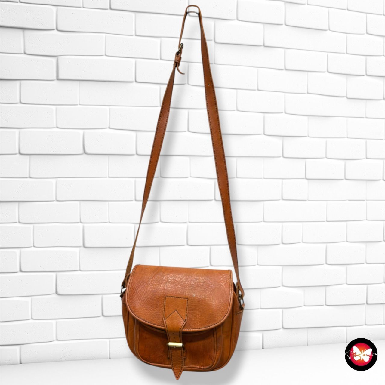 **HOY** Bolso bandolera de piel  color Marrón Talla PEQUEÑO