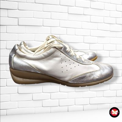 **HOY** Zapatillas de piel VOLARE color Blanco y plateado Talla Calzado 35