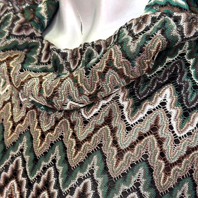 **HOY** Blusa de manga larga con brillo color Verde, marrón y blanco Talla XXL