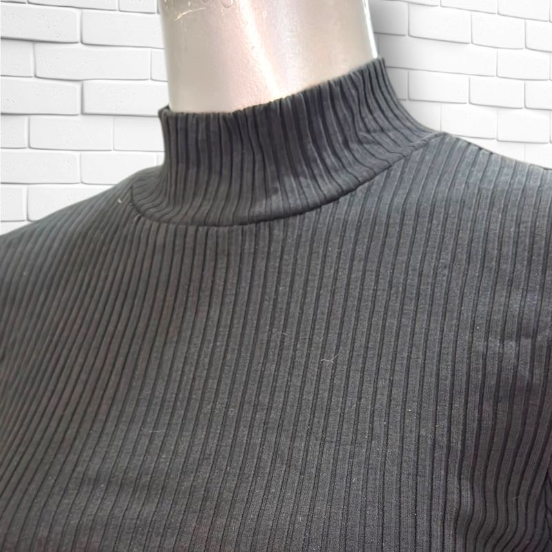 Camiseta de manga larga canalé TALLY WEIJL color Gris oscuro Talla S